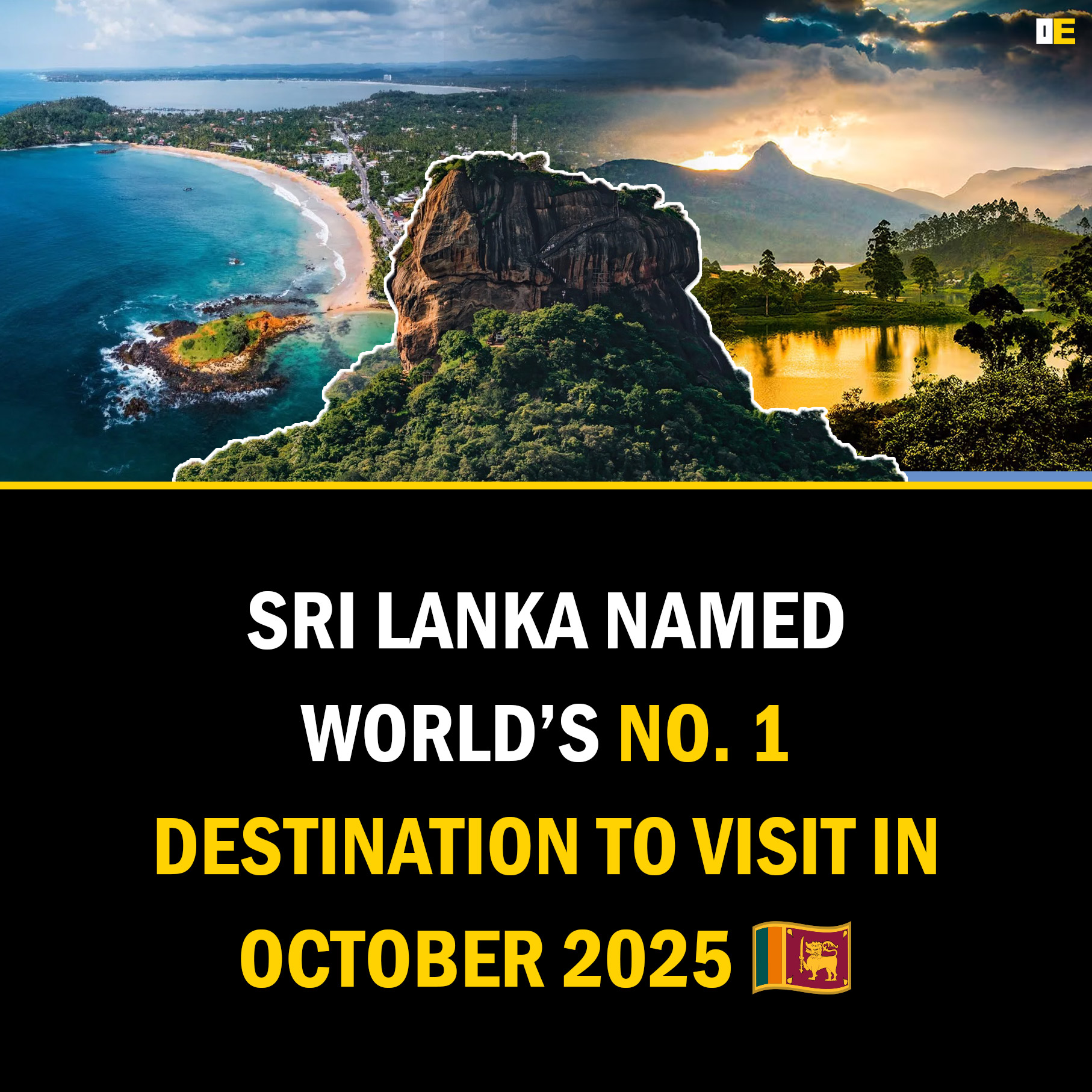 Sri Lanka has been ranked as the No. 1 travel destination for October 2025 by global travel guide Time Out.