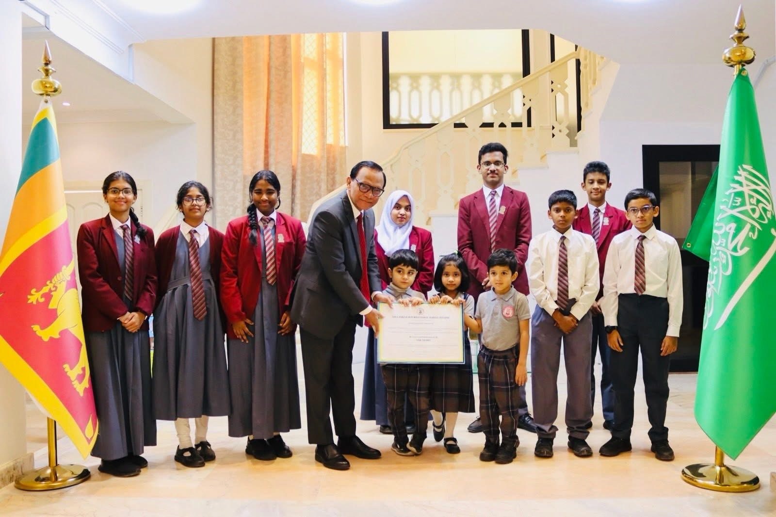 Kids from Sri Lankan International School Riyadh (SLISR), Saudi Arabia donate to Ditwah disaster relief efforts in Sri Lanka