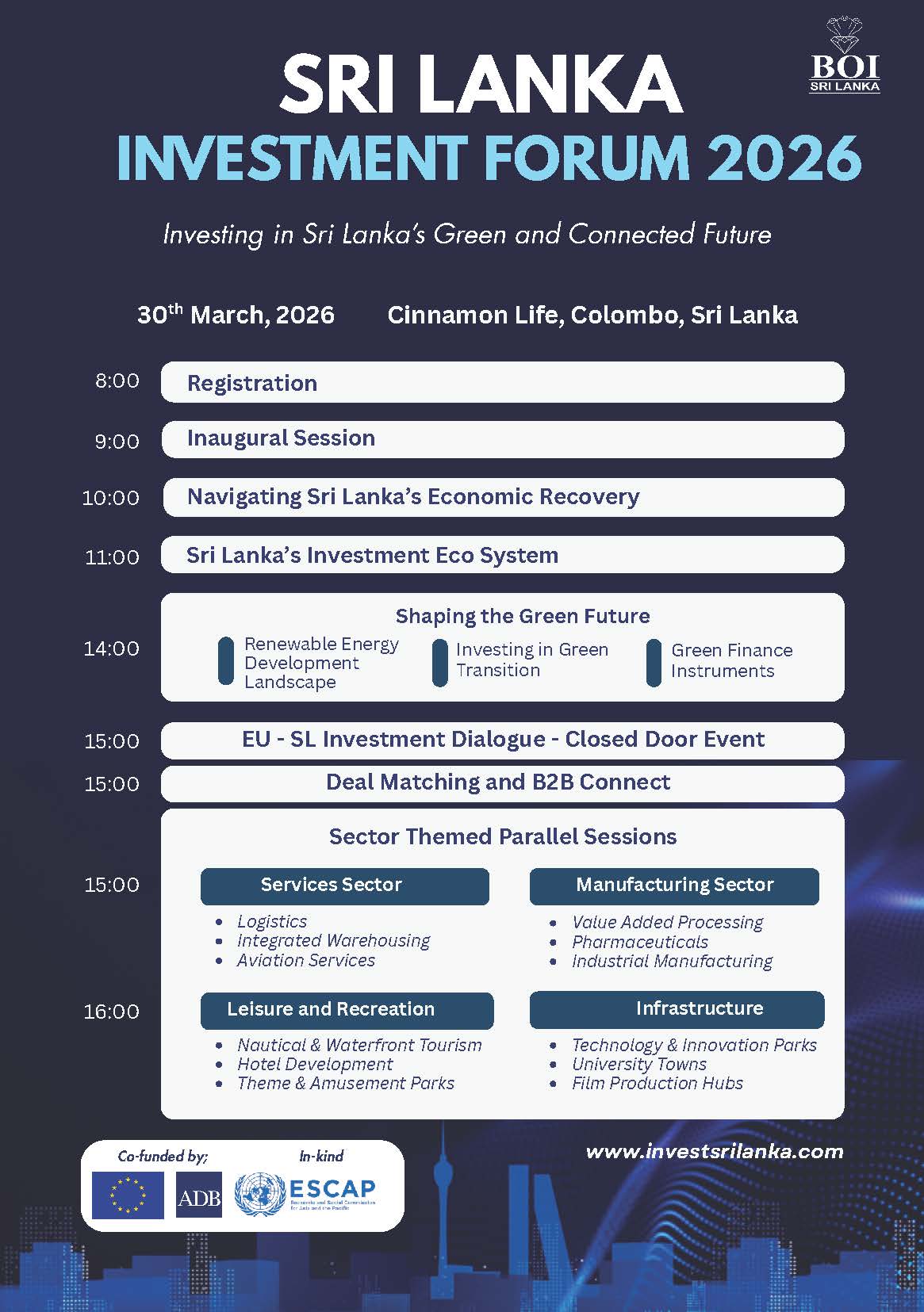 Sri Lanka Investment Forum  2026, Colombo, Sri Lanka